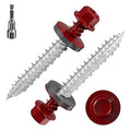 # 3/16 * 1-1/2" 174PCS 2lbs Red Hexagonal Metal Sheet roof Screws, #10 * 1-1/2 with EPDM washers and Hexagonal self Tapping, Used for Metal to Wood, Corrugated Roofs.5 * 38mm