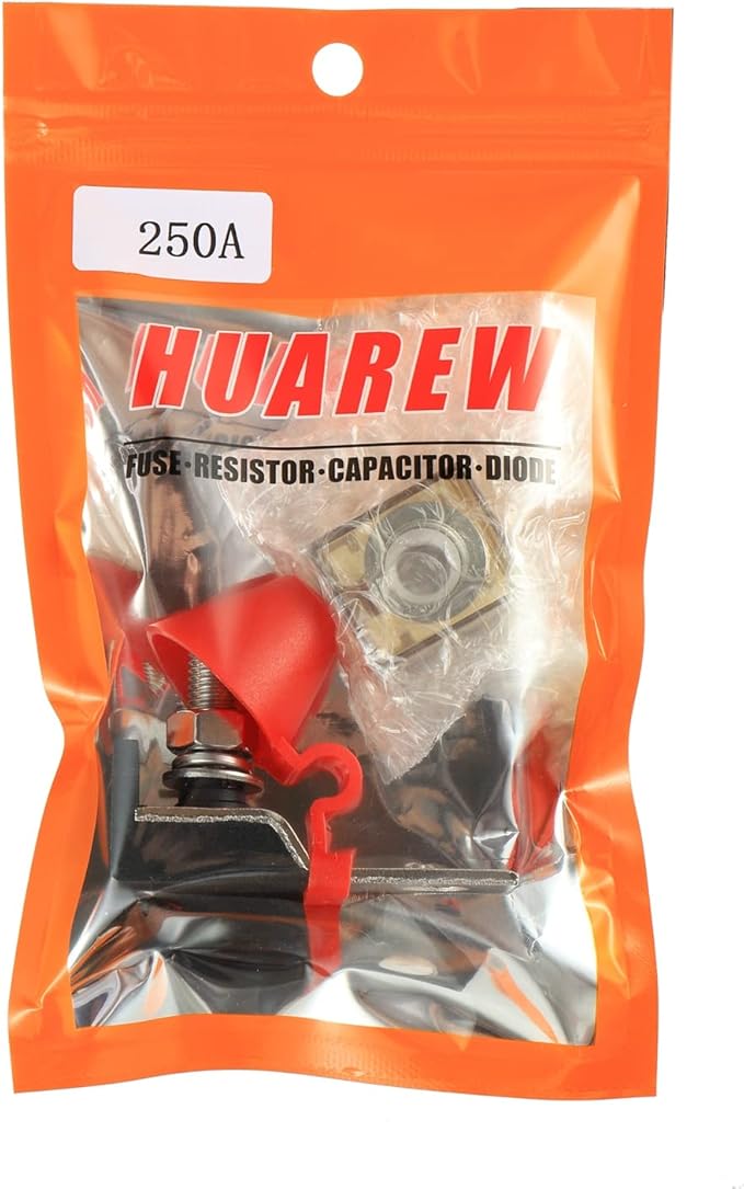 250 AMP MRBF Terminal Block Fuse Holder Single Stud 5/16" (M8) Compact Rated Battery Fuse 250A
