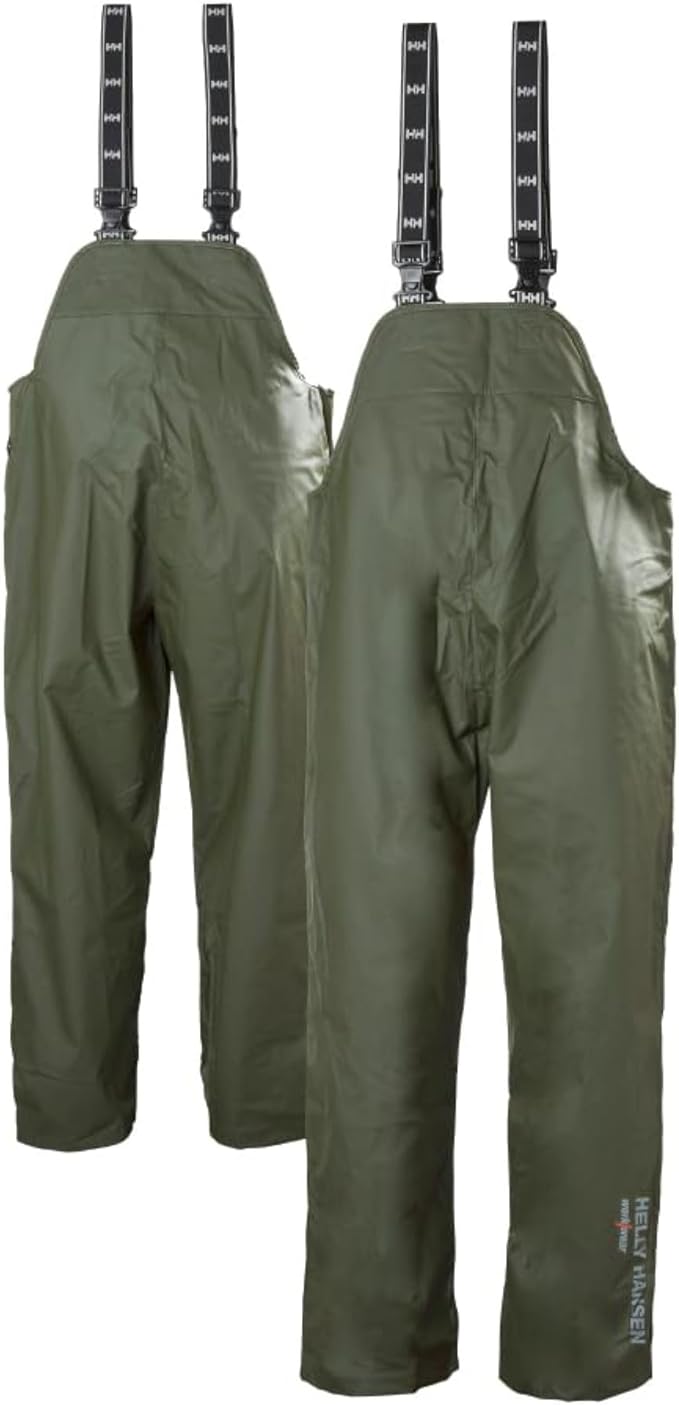 Helly Hansen Mandal Waterproof Bib Overalls - Waterproof Fishing Pants for Men - Heavy Duty Rain Gear - Zip Work Overalls