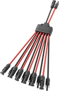 Solar Panel Connector 12 to 2 Solar Y Branch Connectors PV Panels Parallel Connectors Kit Adapter Waterproof Wire Plug Tool for Solar Panel(1 Pcak MF/FFFFFFMMMMMM)