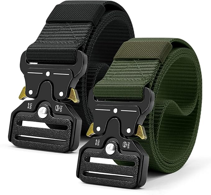 DOOPAI Tactical Belt for Men, 3Pack Military Nylon Web with Heavy Duty Quick Release Metal Buckle