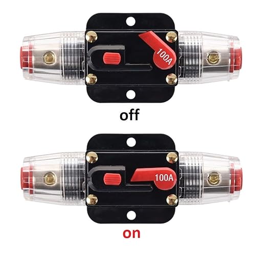 12V-24V DC 10A Fuse Holder Fuse Inverter Circuit Breaker Fuse Manual Reset for Boat Car Audio Stereo Switch and Solar Inverter System 10 Amps