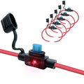 Waterproof in-line Micro2 LED Fuse Holder,12 AWG for Automotive, Marine（5 Pack）