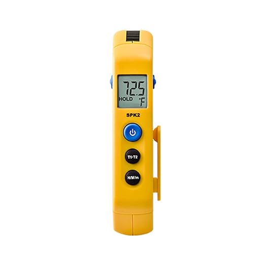 Fieldpiece SPK2 Folding Pocket in-Duct Thermometer with MAX/MIN Hold and Stainless Steel Probe