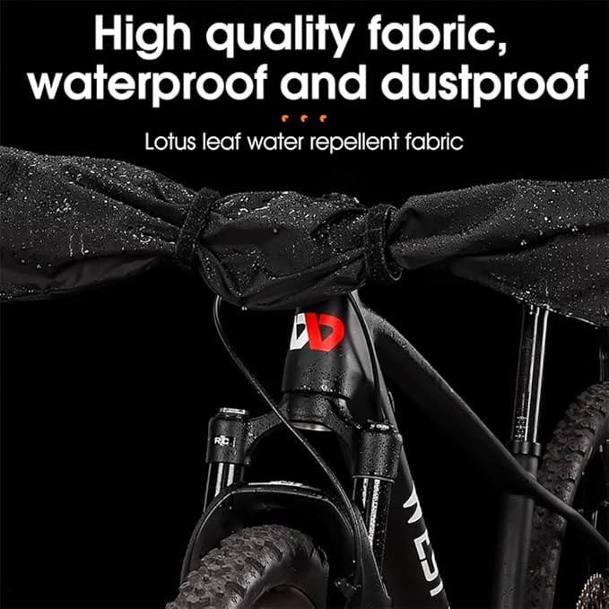 Lixada Bike Handlebar Protector Cover Dustproof Waterproof Handle Bar Cover Universal E-Bike Handlebar Cover Handle Bar Maintenance Cover for Road Bike Cycling Equipment