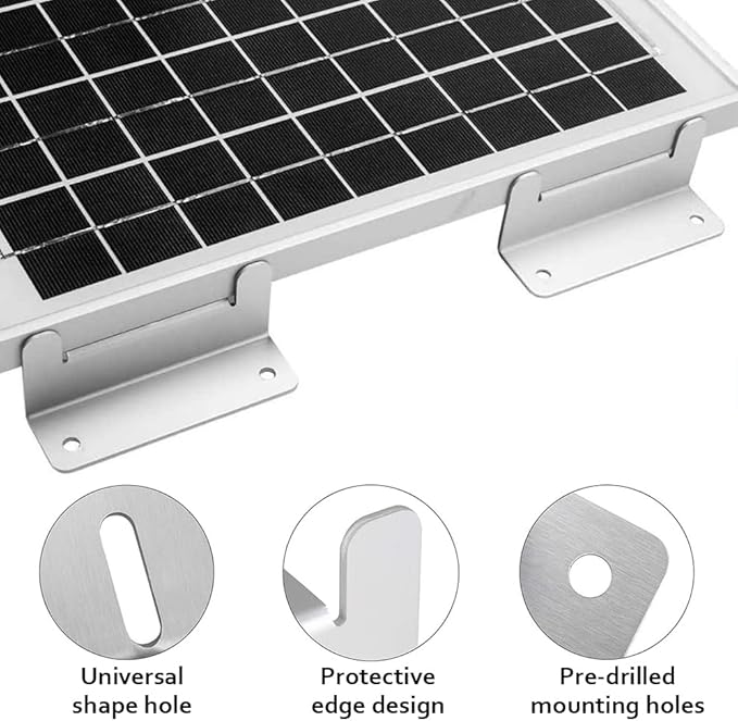 8 Units Solar Panel Mounting Z Brackets 2 Pack Lightweight Aluminum Bracket for RVs, Trailers, Boats, Yachts, Wall and Other Off Gird, 2 Set of 4 Units