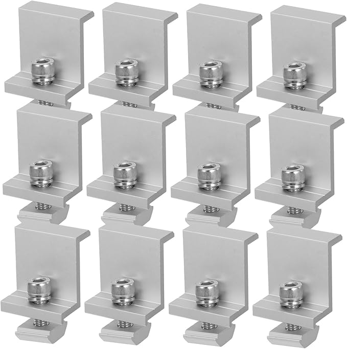 12pcs Outdoor Solar Panel Fixed Buckle Metal Rack Clips for Household Solar Versatile and Easy Install Bracket Clips for Performance