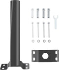 Light Pole Mount,Solar Lighting Mounting Bracket Extension Pole Kit Wall Black Metal Pipes Barn Lights Fixture Antenna Adaptor Outdoor Arm for Street Light,Wall Mounted Tire,Barn Lamp,Post Tree