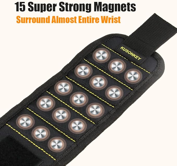 Father's Day Gifts from Daughter Wife Son,KUSONKEY Magnetic Wristband Tool Gift for Men Who have Everything,Wrist Magnetic Screw Holder with Strong Magnets for Holding Screws Tool for Dad,Electrician