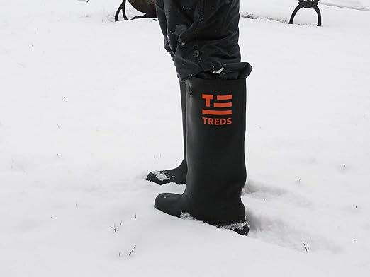 TREDS Rubber Concrete Boot, Pull-On Overboot for Construction, Mud & Snow, Size M/L (9-10), 17" Ht, Black