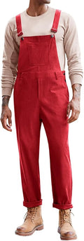 Runcati Mens Corduroy Bib Overalls Workwear Fashion Casual Jumpsuit Adjujstable Strap Romper Coverall