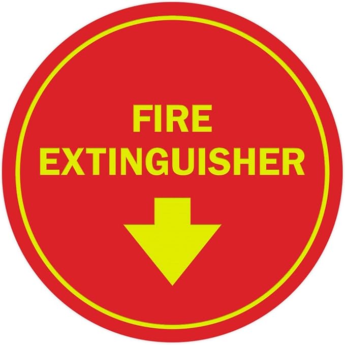 Signs ByLITA Circle Fire Extinguisher Sign (Red/Yellow) - X-large