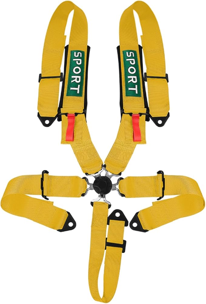 BESTZHEYU 5-Point Racing Harness Set SFI with Ultra Comfort Heavy Duty Shoulder Pads