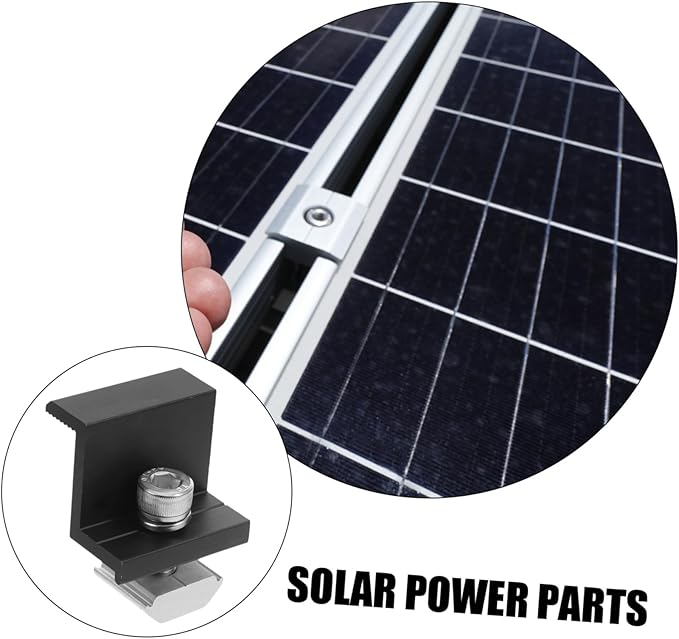 Milisten 4pcs Aluminum Solar Panel Mounting Brackets Side Pressure Blocks for Secure Installation Sturdy Durable Design User-Friendly Clamps for Enhanced Stability