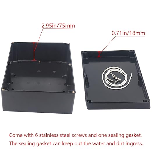 Junction Box IP65 Waterproof ABS Plastic Electrical Project Case Power Junction Boxes, Project Box with 4 PCS M16 Cable Glands 11.42x8.27x3.94 inch (290 x 210 x100 mm)