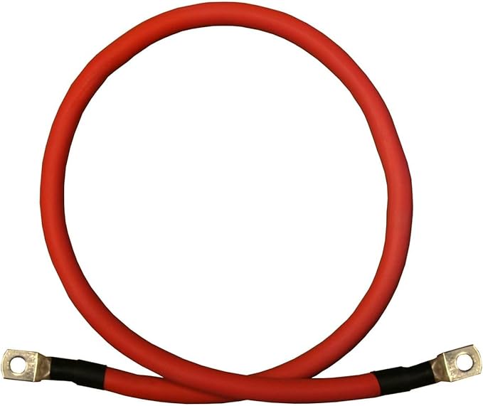 8 AWG Gauge Red + Black Pure Copper Battery Inverter Cables Solar, RV, Car, Boat (4 ft., 5/16 in. Lugs Both Ends)