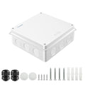 Waterproof Electrical Junction Box (7.9"x7.9"x3.1") with 12 Reserved Holes for Electronics - Sturdy ABS Plastic IP65 Dustproof Project Enclosure - White, (200x200x80mm)