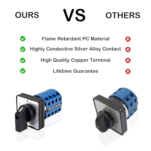 Changeover Switch LW28-20 3 Positions 16 Terminals Universal Rotary Cam Selector Latching Switches 550V 20A