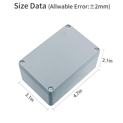Electrical Box,Aluminum Enclosure Project Box Outdoor Junction Box Dustproof Waterproof Project Enclosure Gray 4.7"x3.1"x2.1"