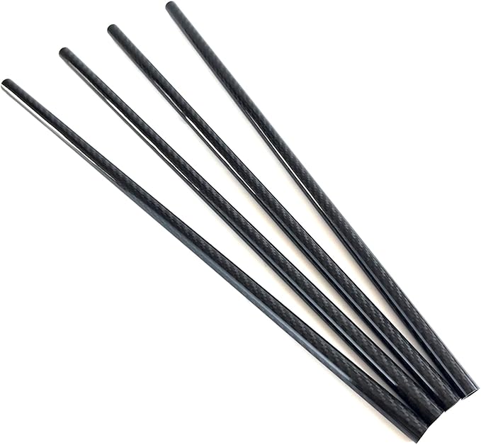 4pcs Carbon Fiber Tube 12mmx10mmx420mm 3K roll Wrapped Twill Glossy Finish