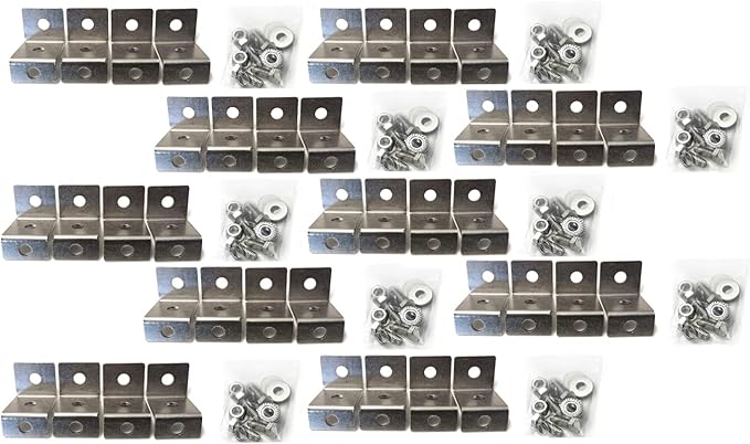 iJDMTOY 10 Sets (40pcs) Bulk Solar Panel Z Shape Mounting Brackets Compatible with RV Boat Off Grid and Household Flat Roof or Wall Mount