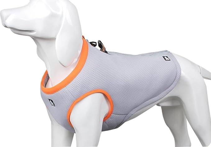 SGODA Dog Cooling Vest Harness Cooler Jacket Grey Orange XX-Large