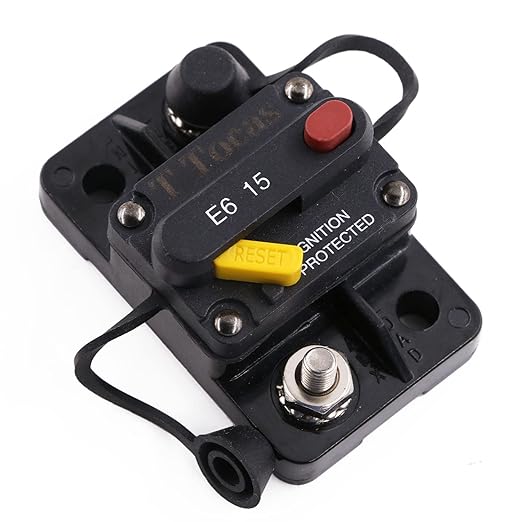 E69 Circuit Breaker 15 Amp for Marine Truck Boat RV Automotive Mid Range Mini T3 Manual Reset Switchable IP66 (15A