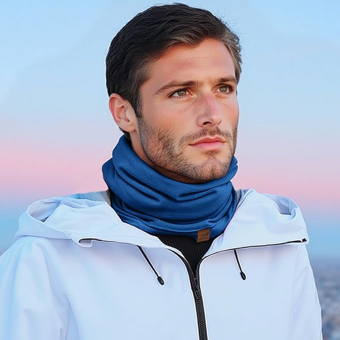 ACUSHLA 100% Merino Wool Neck Gaiter for Men & Women Ski Face Mask Winter Scarf Neck Warmer All Weather, Midweight Maple Leaf