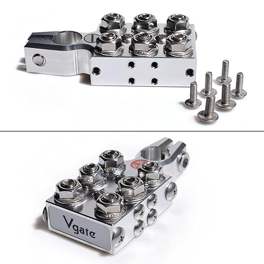 Vgate 20-Stud AGM Battery Post Terminal Distribution Block to Connect 8AWG up to 4/0(XL) Gauge Wire for Tapered Top Post SAE/DIN/EN