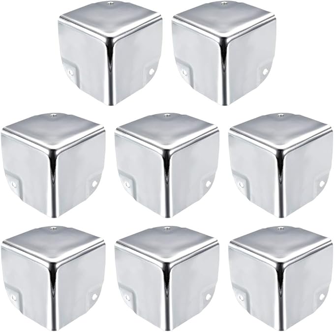uxcell Metal Box Corner Protectors Box Edge Guard Protector 50 X 50 X 50mm Silver Tone 8pcs for Table Corners and Desk Corners