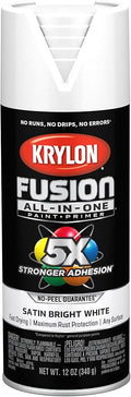 Krylon Fusion All-In-One Adhesive Spray Paint for Indoor/Outdoor Use, 12 oz, Bright White