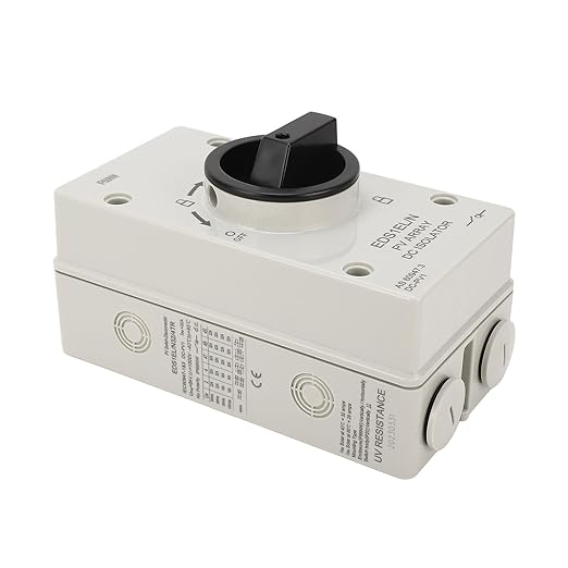 Topyond PV DC Quick Disconnect Switch, 32A IP66 Waterproof Solar Disconnect Switch, Flame Retardant Solar Combiner Box 1000V for Solar Power System, Off/On-Grid Solar System, RV and Boats
