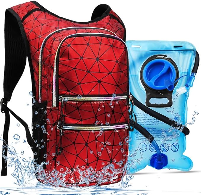 Hydration Pack, Water Backpack with 3L Hydration Bladder Lightweight Insulation, Festival Essential, Rave Hydration Backpack, Hydropack Backpack for Rave, Hiking, Biking, Festival Gear