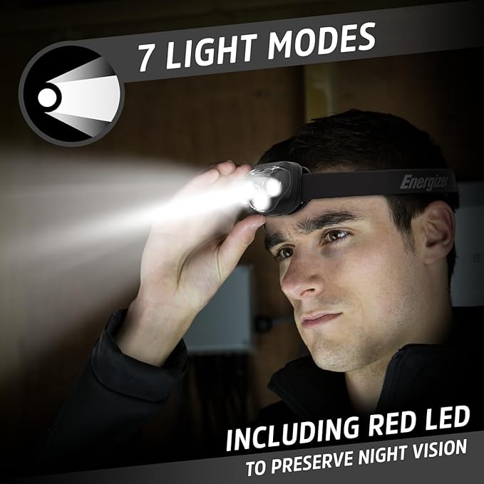 Energizer LED Headlamp PRO (4-Pack), IPX4 Water Resistant Headlamps, High-Performance Head Light for Outdoors, Camping, Running, Storm, Survival LED Light for Emergencies (Batteries Included)