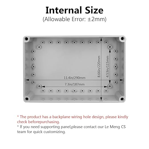 LeMotech Junction Box IP67 Waterproof Dustproof Electrical Box Project Box DIY Enclosure Gray 11.8X 7.8X 4.1inch (300x200x105mm)