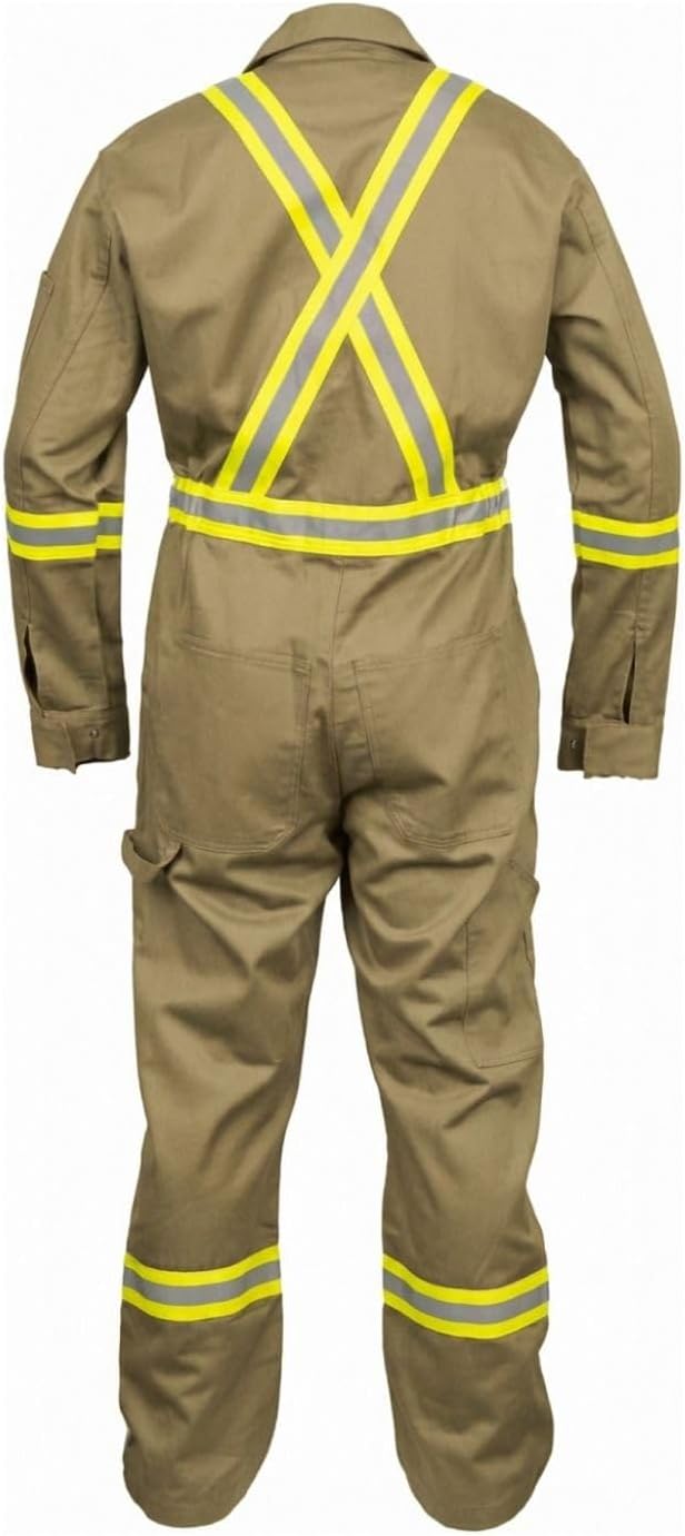 Just In Trend Safety Hi Vis Coverall with Leg Zipper – 100% Cotton, 7 oz