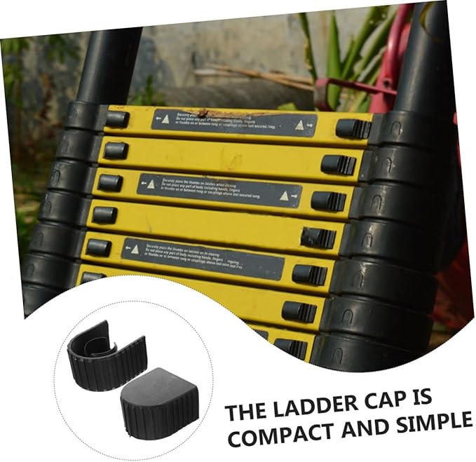 Cabilock 4pcs Non-Slip Ladder Feet Caps Aluminum Alloy Covers for Telescopic Ladders Enhanced Stability Easy Installation Fit for Enhanced Safety