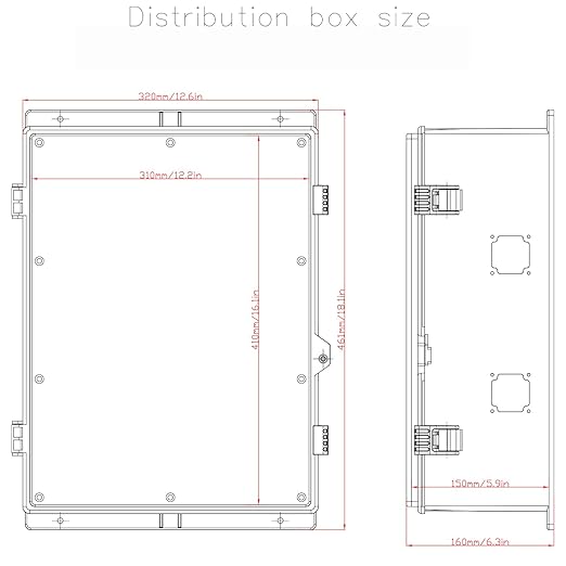 Outdoor Electrical Junction Box, Ventilation and Heat Dissipation ABS Plastic Project Enclosure with Internal Mounting Panel 18.1"x 12.6"x 6.3"