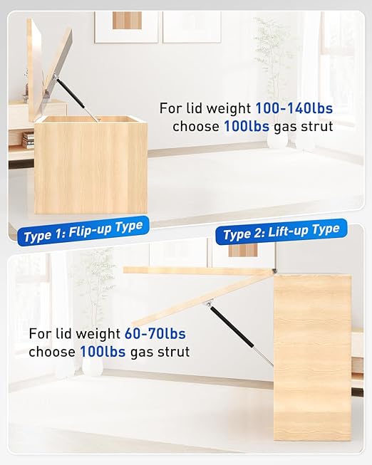 ARANA Gas Struts 23 inch 100lb with Brackets (2 Pack) - Heavy Duty Lift Support for RV Bed Hatch & Storage Box Lid - Hydraulic Spring Shocks for Camper Bed, Cellar Door, Food Truck Window