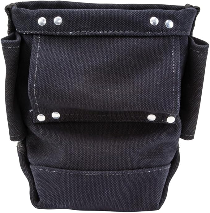 Klein Tools 5416TFR Tool Bag, Flame Resistant Canvas Bag for Bolt Storage with Double Reinforced Bottom and Tunnel Connect, 5 x 10 x 9-Inch