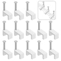 400 Pcs 8mm Cable Clips Nail in Cable Clips Flat Ethernet Cable Wall Clips Cable Tacks Coax Cable Clip Speaker Wire Clips Cable Nails for Cords Cat5/Cat5e/Cat6/Cat7 RJ45 Cord Clips