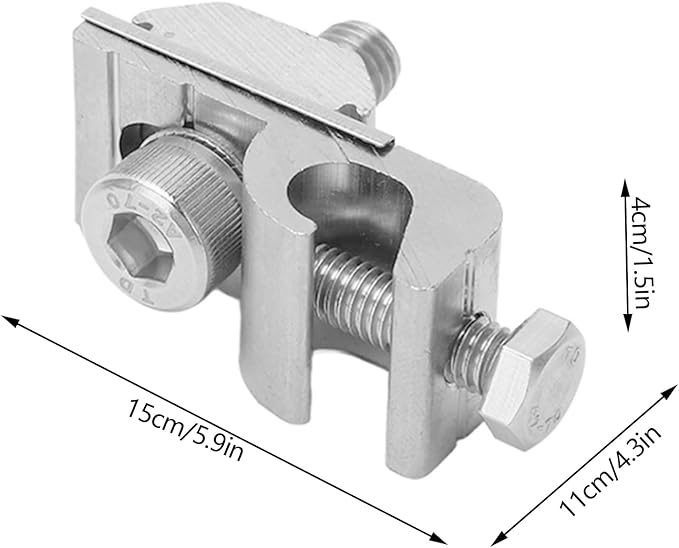Solar System Grounding Clip 10Pcs Solar Mounting System Grounding Clip Lug Bracket Clamps Set, Solar Panel Photovoltaic On Coupling Earthing Ground Lug Cable Clamp Ground Clamp