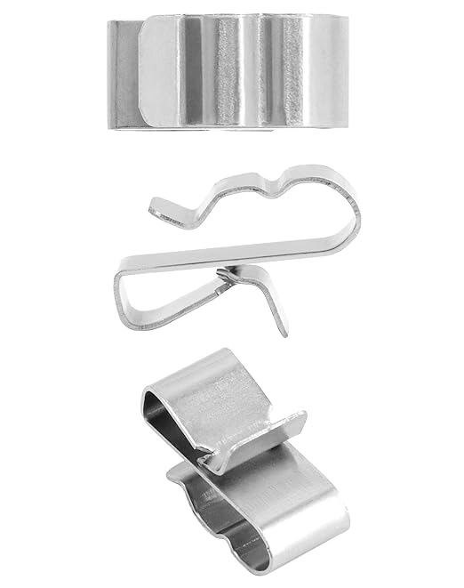 QWORK Solar Panel Clips: 100pcs Stainless Steel Double Wire Trailer Clips, 0.89 Inch for PV Wiring & Boat Cable