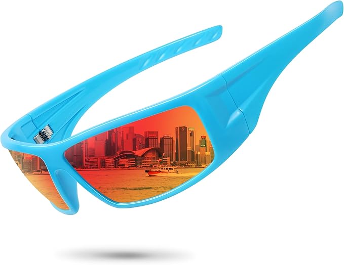 Polarized Sports Sunglasses for Men Women Unbreakable Frame Cycling Fishing Wrap Around Sunglasses UV400 Protection