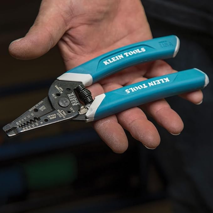 Klein Tools K11095 Klein-Kurve Wire Stripper and Cutter, Made in USA, for 8-18 AWG Solid and 10-20 AWG Stranded Wire