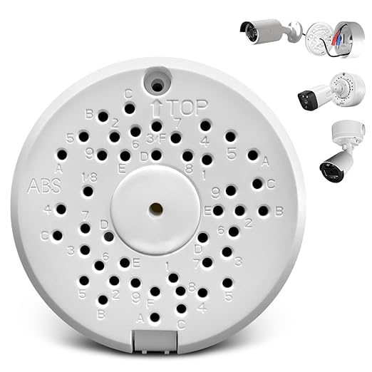(ABS New) Security Camera Junction Box,Security Camera Bracket Outdoor,Plastic Waterproof Security Camera Mount Hide Cable Junction Box for Arlo Solar Panel Flip Cover Cable Cover