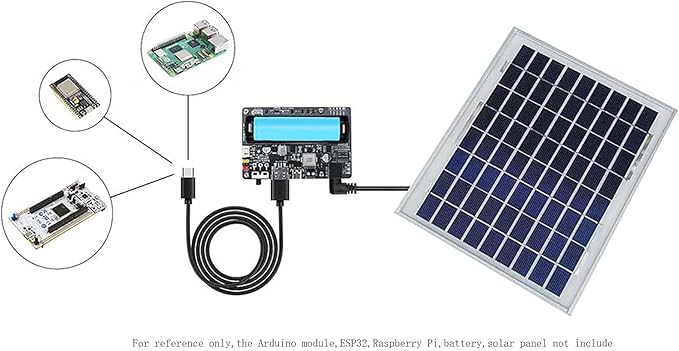 Solar Energy/Power Manager Module, Solar Power for 5V-24V Solar Panel, Supports Solar Panel or USB Port Ba-ttery Charging