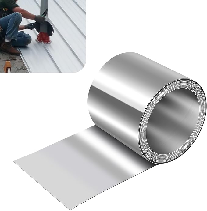ELECTRAPICK Aluminum Flashing Roll,14in x 10ft Metal Roof Panels,32 Gauge (0.0078"/0.2mm) Aluminum Sheet Roll for Roofing Panels and DIY, Outdoor Gardens,Sealing Windows Doors, Stains Prevention