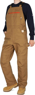BOCOMAL Men's FR Bib Overall Duck Canvas Fire Resistant/Flame Resistant Workwear Relaxed Fit Unlined