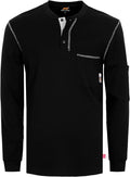 KONRECO FR Shirts for Men Long Sleeve 7oz Cotton Flame Resistant/Fire Retardant CAT2 Henley Shirt